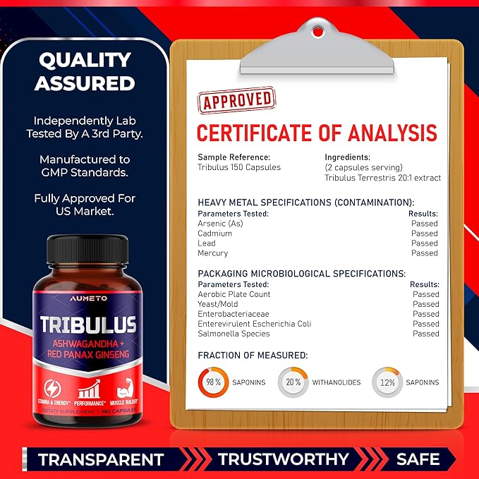 Tribulus Terrestris 98% Saponins 12-in-1 Formula
