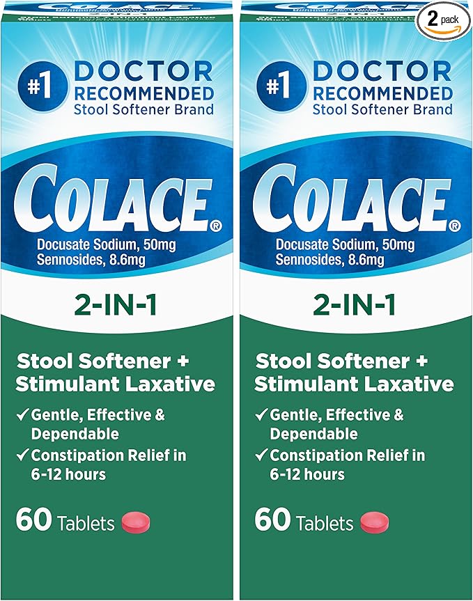 Colace 2-in-1 Stool Softener Plus Stimulant 60 Count 2)