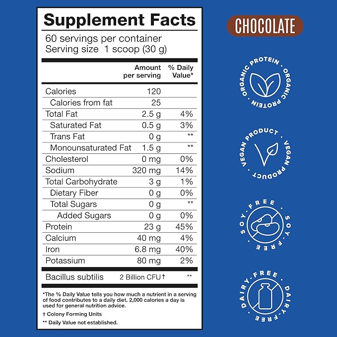BIRDMAN Falcon Vegan Protein Powder Organic, 60 Servings 3.9lb