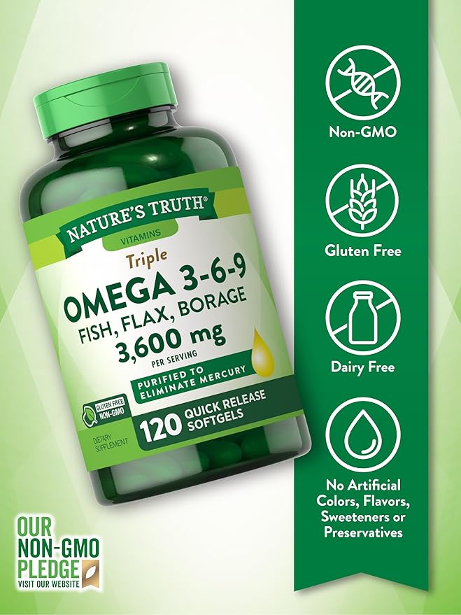 Nature's Truth Omega 369 Softgels 3600mg | 120 Pills