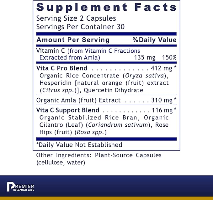 Premier Research Labs Vitamin C Supplement 60 Vegetarian