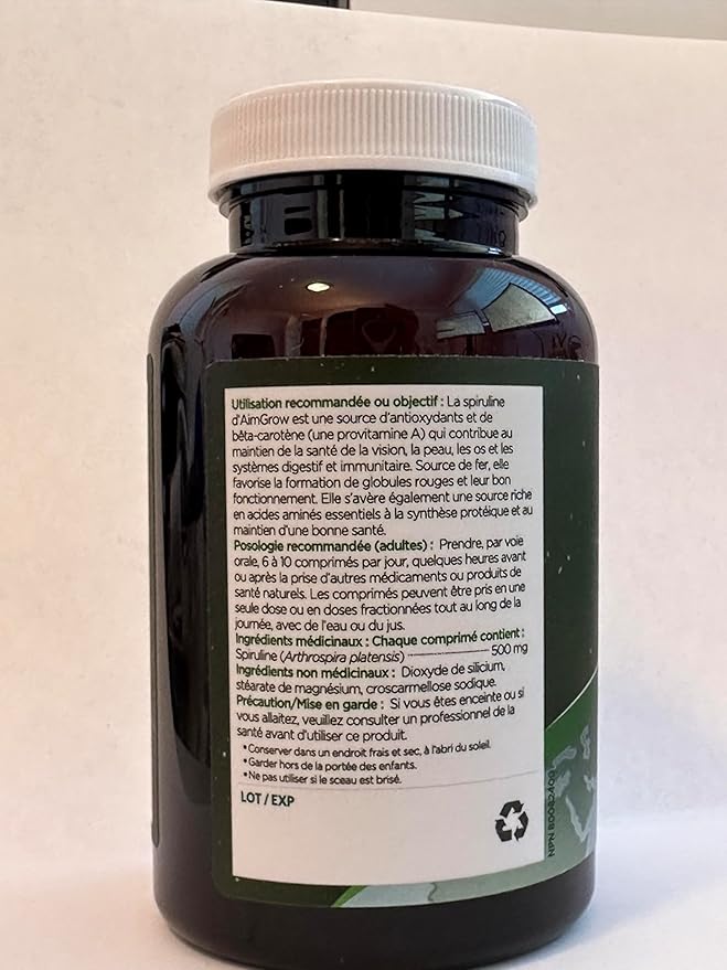 Spirulina Tablets 500mg 300 Tablets Canada