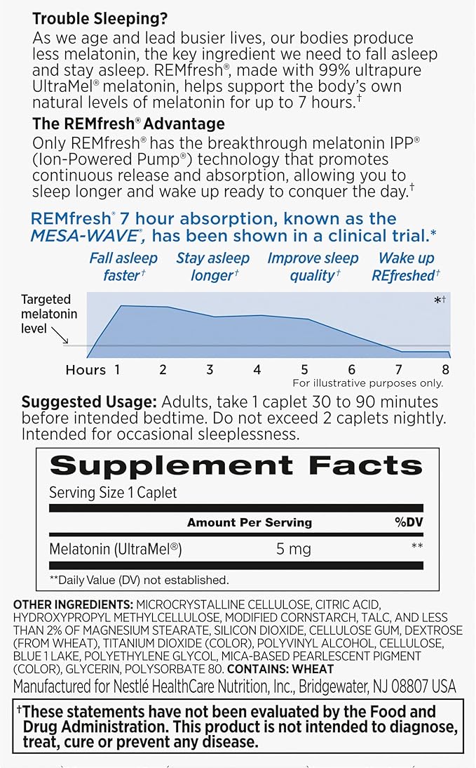 REMfresh Extra Strength 5mg Melatonin Sleep (36 Caplet) #1 Doctor