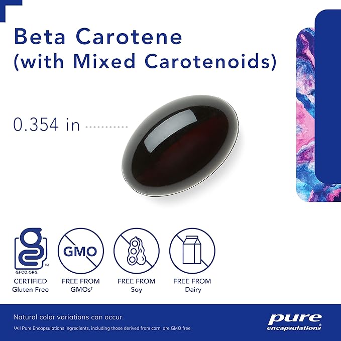 Pure Encapsulations Beta Carotene (with Mixed Carotenoids) 90 Softgel