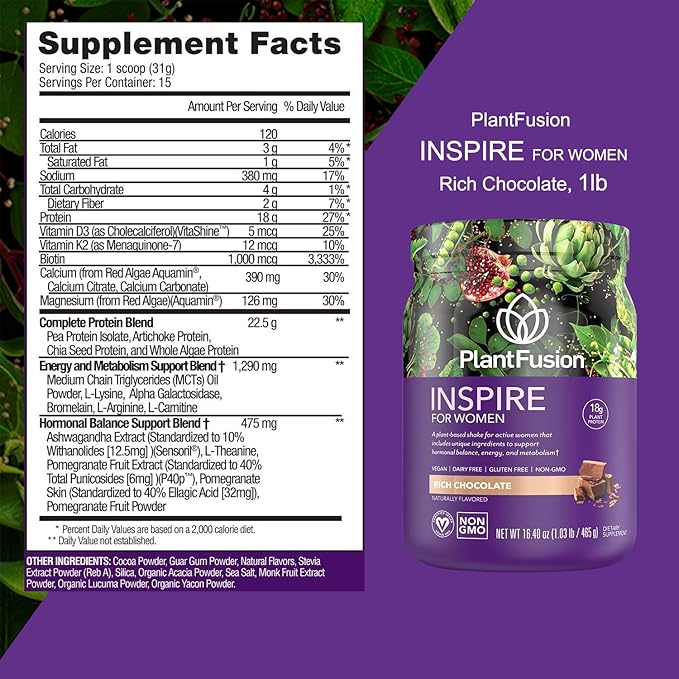 PlantFusion Inspire Plant Protein Powder for Women 1 lb