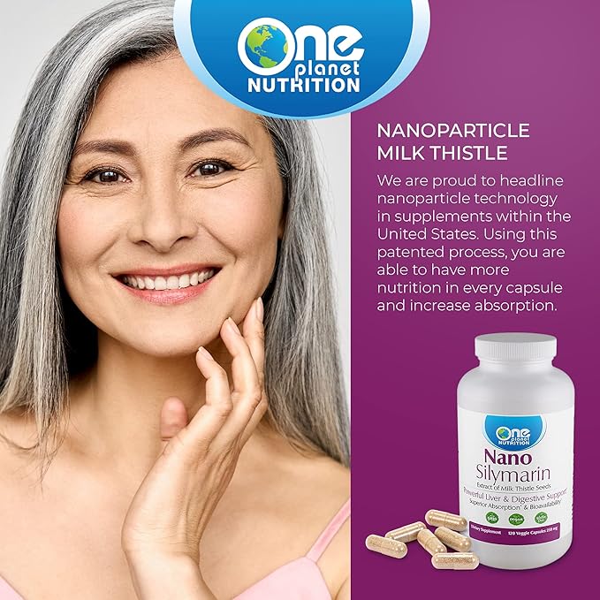 Nano Silymarin Supplements- Milk Thistle Seeds 120 Veggie 250 mg