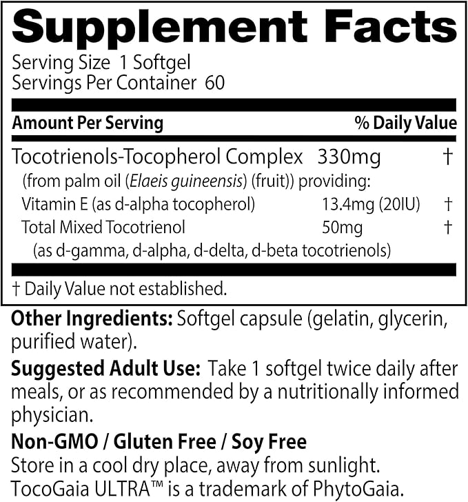 Doctor's Best Vitamin E Tocotrienols contains 60 Count