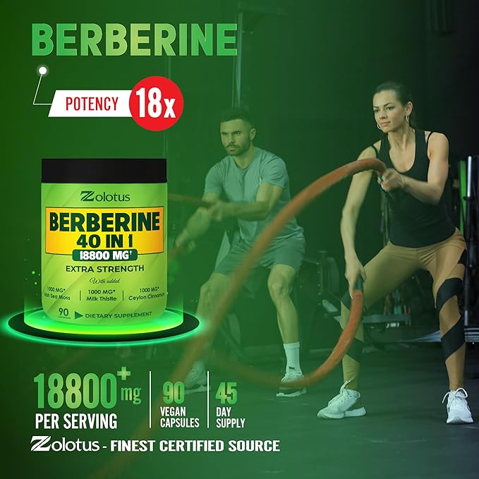 Zolotus 18800mg Berberine Supplement 40 in 1, with