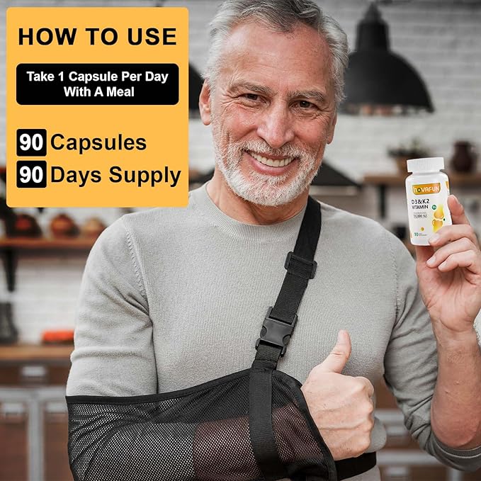 D3 K2 Vitamin 10000 IU + MK-7 200mcg Softgels, K2 D3 Vitamin Supplement with Coconut Oil for Bone, Teeth Health, Support Muscle & Heart Health, 90 Count