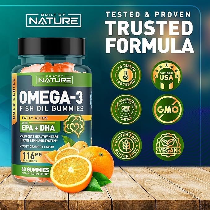 Omega 3 Fish Oil Gummies 3 Fish 60 Gummies, 30 Day