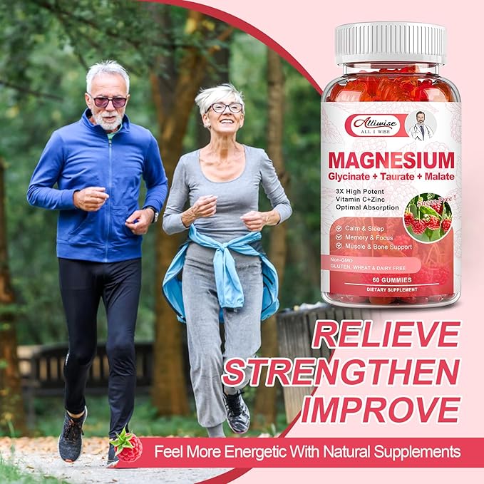 2Pack Magnesium Glycinate Gummies 500mg,Magnesium Potassium