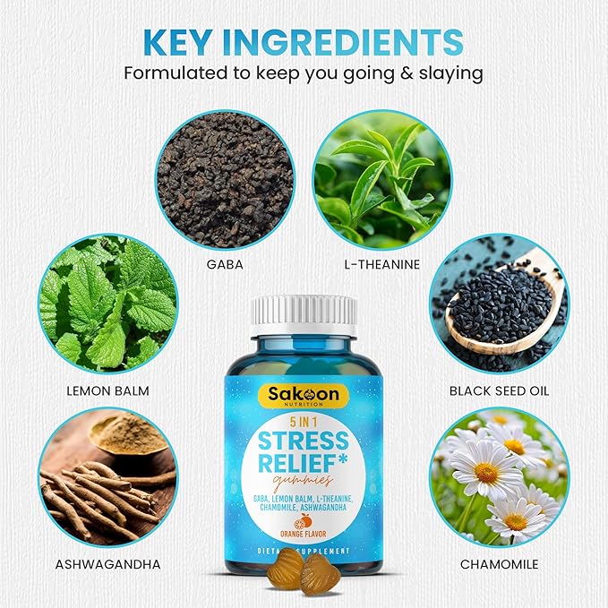 6-in-1 Stress Relief Gummies 60ct 60 gummies