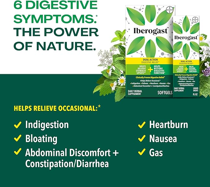 Iberogast Softgels, Herbal Relief of Stomach 6-Herb Blend 30ct