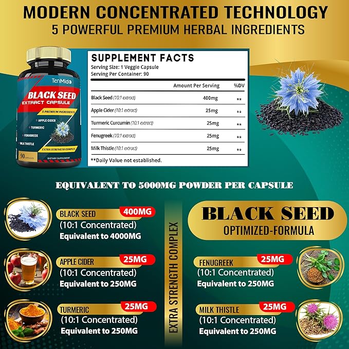 Black Seed Extract Capsules 5000mg & 90caps