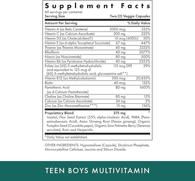 MICHAEL'S Health Naturopathic Programs Teen Boys 120 Vegetarian 60 Servings