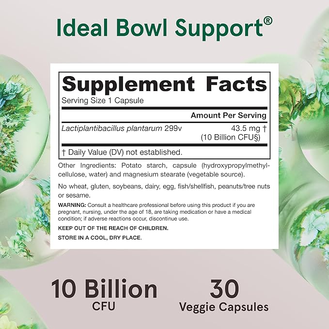 Jarrow Formulas Ideal Bowel Support, 10 30 Veggie 30 Day
