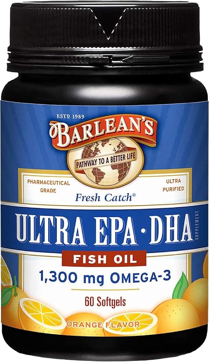 Barlean's Fish Oil Omega 3 Supplement, 1000mg Orange 60 Count