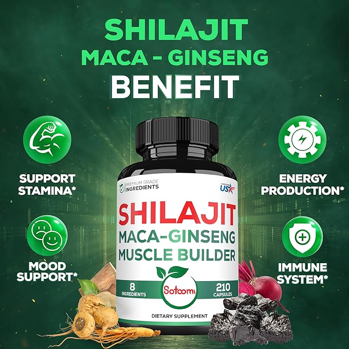 Shilajit Pure Himalayan Organic 8in1 with 210 Capsules 105 Servings