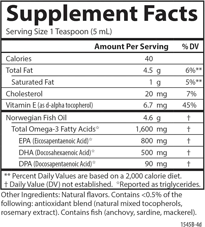 Carlson - The Very Finest Fish 1600 mg Omega-3s, Liquid 16.9 Fl