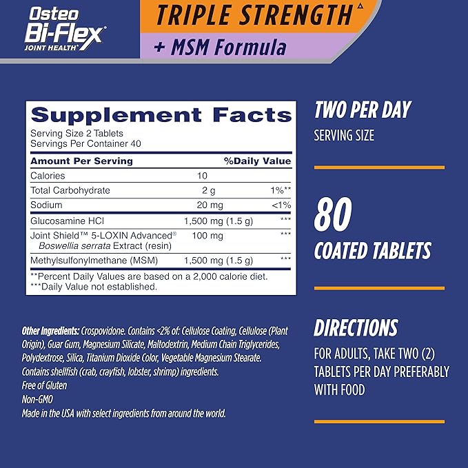 Osteo Bi-Flex Triple Strength(5) with MSM, 80 Count