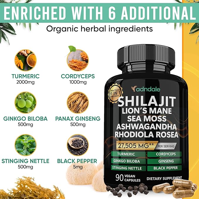 Shilajit Pure Himalayan Organic. 11-in-1 Shilajit 27’505 mg/Serving