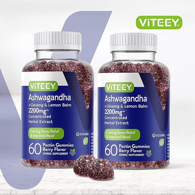 Ashwagandha Supplements Gummies + Ginseng &