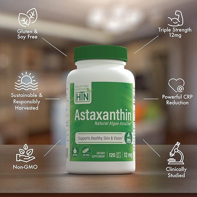 Health Thru Nutrition Astaxanthin Triple Strength 12mg 120 120 Softgels