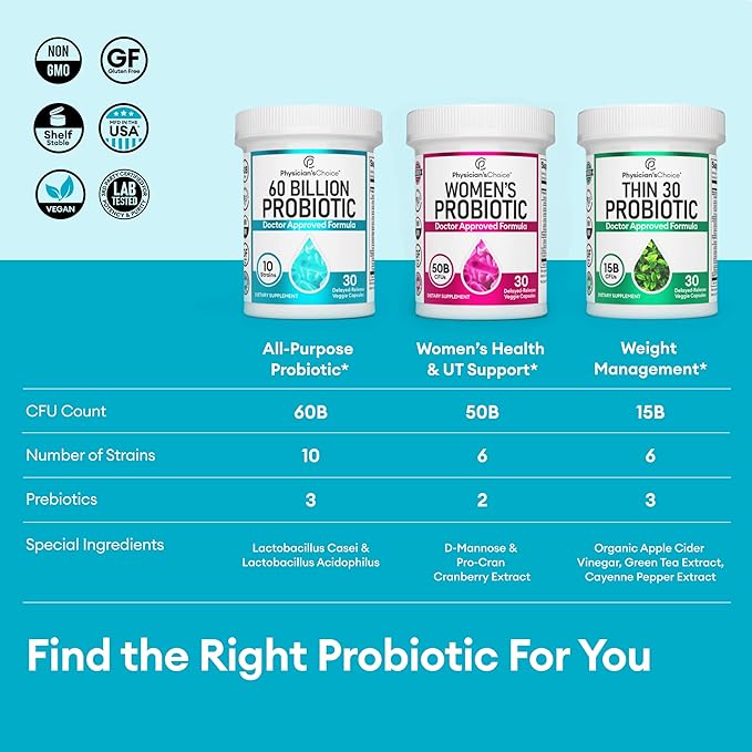 Physician's Choice Probiotics 60 Billion CFU 10 Strains 30ct
