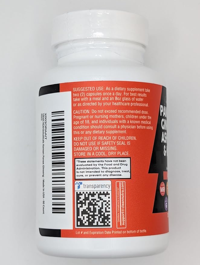 Clean Nutraceuticals Panax Ginseng Ginkgo Biloba Ashwagandha Maca Root - Focus Supplement Pills for Women and Men with Pine Bark Extract, Garlic, and Saw Palmetto - 60 Caps