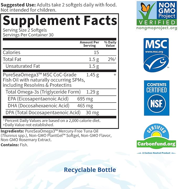 Garden of Life Dr. Formulated Advanced 1,290mg EPA, 3 Supplement 60 Softgels