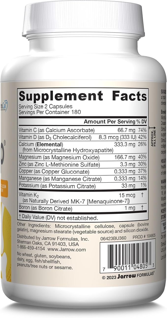Jarrow Formulas BoneUp 360 Capsules 180 Servings D3, K2 K2 (as MK-7) & 1000 mg