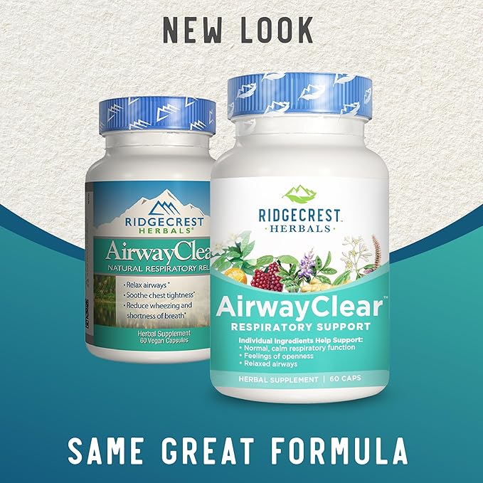 Ridgecrest Herbals AirwayClear, Lung Health and (60 Vegan 30 Serv)