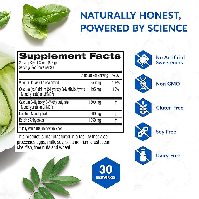 BioTrust Ageless Muscle Builder - Creatine HMB Powder with Vitamin D3 & Betaine - Build & Preserve Naturally Declining Muscle Mass & Strength - Unflavored, 30 Servings