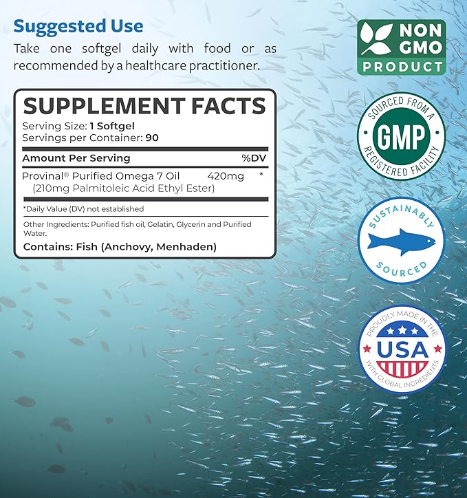 Purified Omega 7 Softgels (3 Month 7 & 90 Capsules