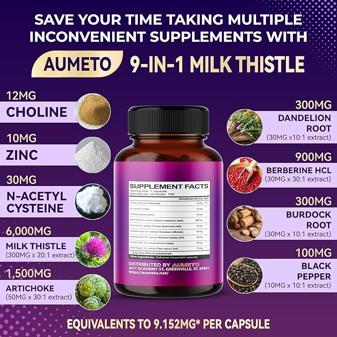 Ultra Milk Thistle 9 in 1 Formula 17,372mg with (150 count 1))