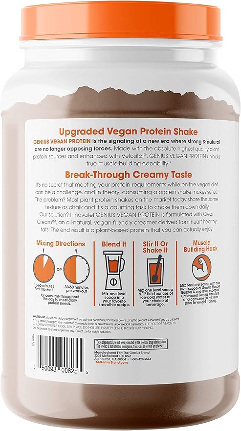 Genius Vegan Protein Powder, Chocolate