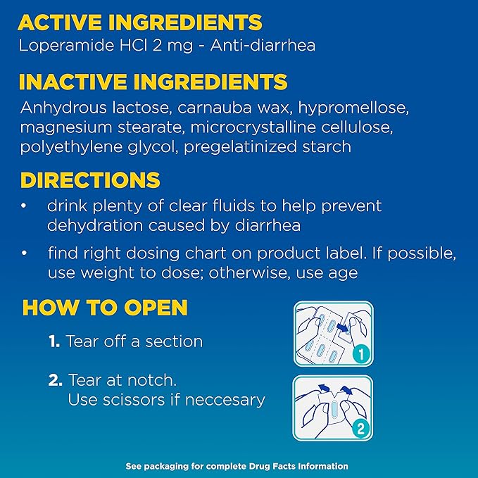 Imodium AD Diarrhea Relief Caplets -Loperamide (294314), Blue, 6 Count