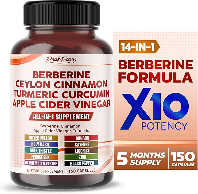 Berberine 8000mg Cinnamon 6000mg Apple Cider 3000mg Turmeric 3000mg -