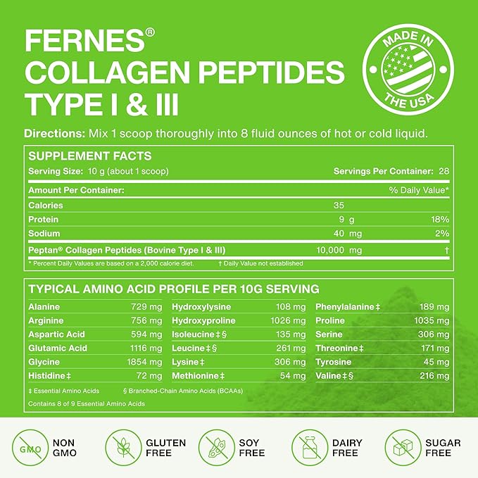 Hydrolyzed Collagen Peptides Supplement for Women 28 Servings, 9.88 oz,