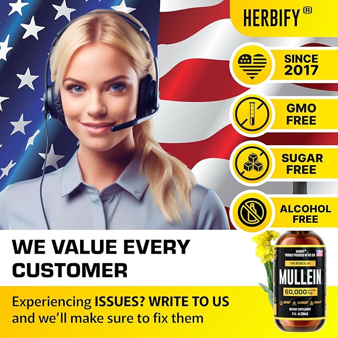 HERBIFY Mullein Extract 2 oz, Alcohol-Free