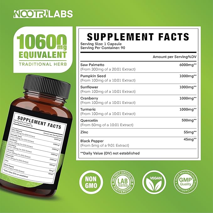 All-in-1 10600mg Highest Potency Saw Palmetto, 90 Vegan