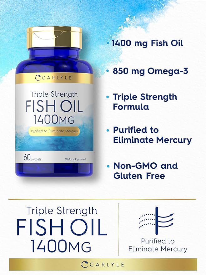 Carlyle Triple Strength Fish Oil 1400mg | 60 Softgels 3 Supplement