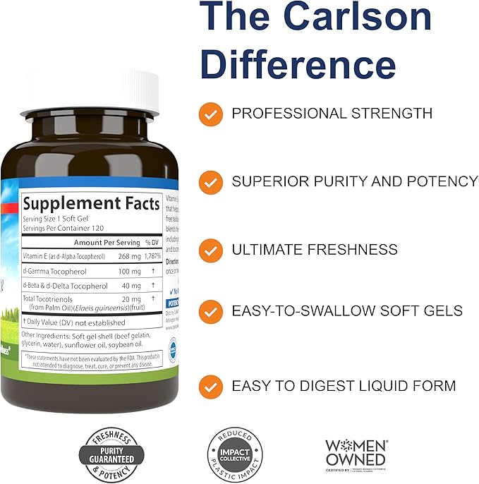 Carlson - E-Gems Elite, 400 IU (268 mg) 120 Softgels