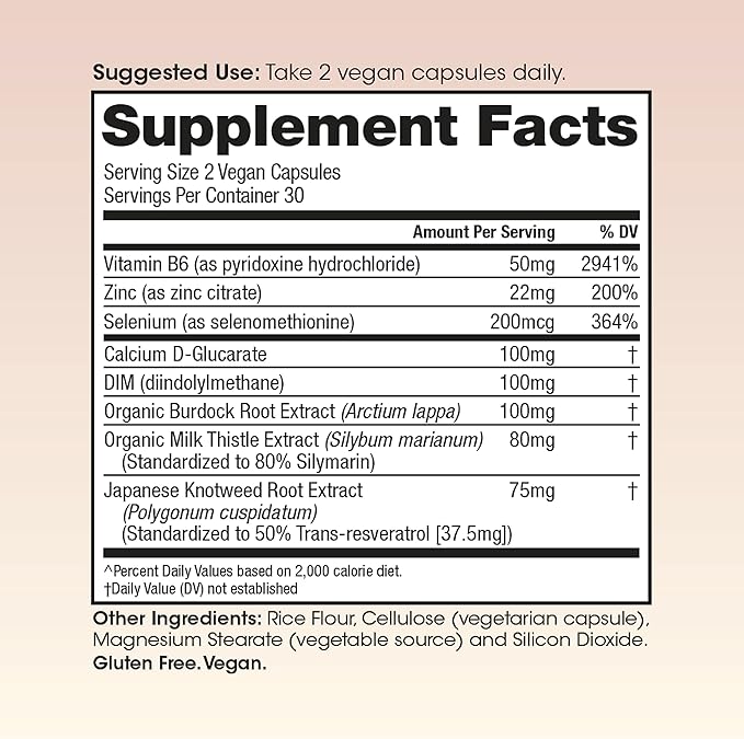 Winged Wellness Balanced Babe 100mg DIM, 100mg Calcium 6 Added 60ct