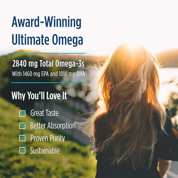 Nordic Naturals Ultimate Omega Liquid, Lemon Flavor 4 oz 2840 mg Omega-3 - Omega-3 Fish 24 Servings