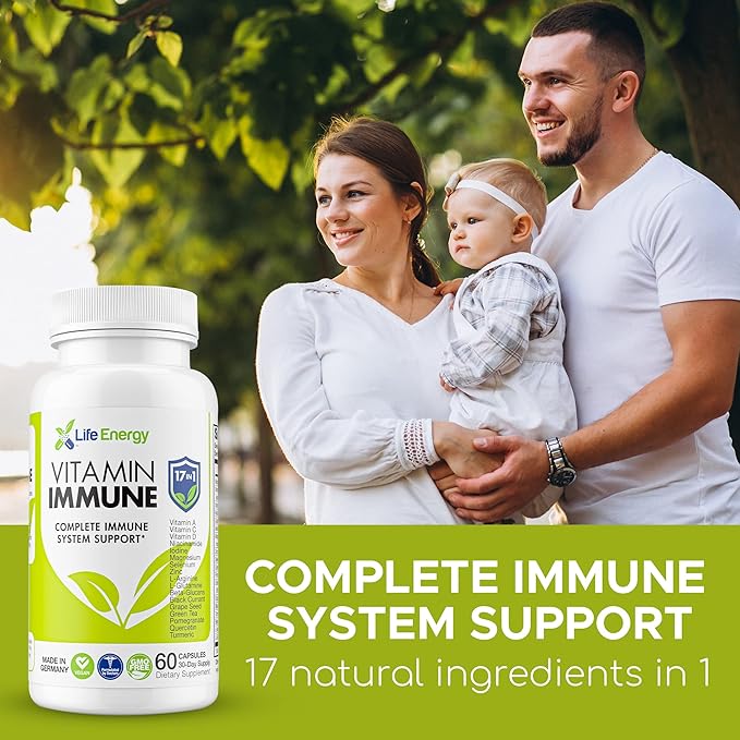 17 in 1 Complete Immune Support Supplement | Immune Boost with Vitamin C, Vitamin D, Vitamin A, Zinc, Quercetin, Turmeric, Green Tea, Selenium | Daily Immunity Support Supplement for Adults - 60 Count