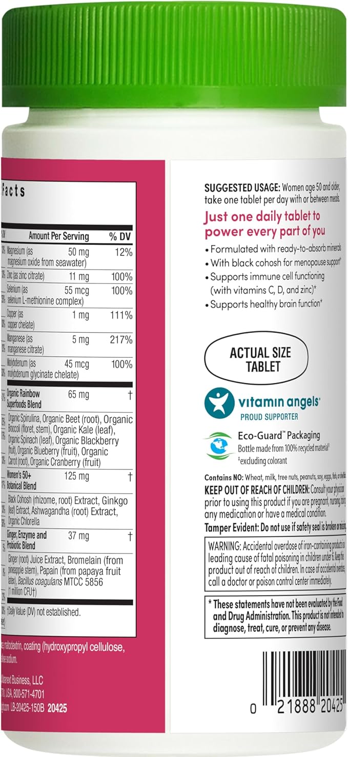 Rainbow Light Multivitamin for Women 50+, 50+ Multivitamin 150 Tablets