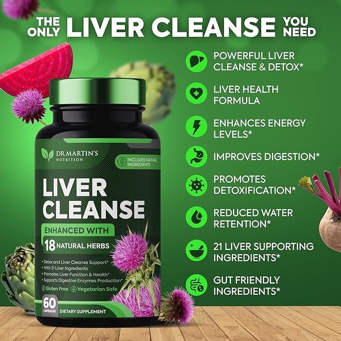 Liver Cleanse Detox & Repair Formula Supplement 21 Ingredients