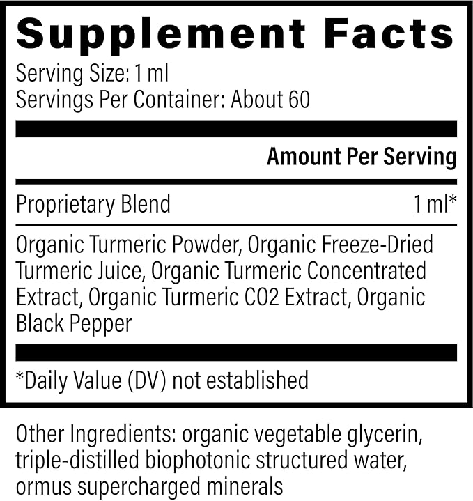 Global Healing Organic Turmeric Curcumin Supplement 2 Fl