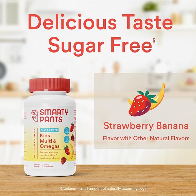 SmartyPants Kids Multivitamin Gummies, Sugar Free: 3 (ALA), D3, C, B12, B6, B6, Vitamin 44 Count (22 Day
